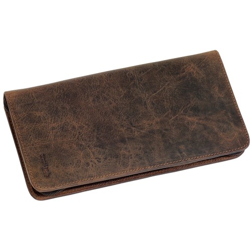 Leder reisebrieftasche - leder,
